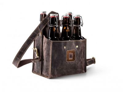Männerhandtasche Bier aus Wildleder